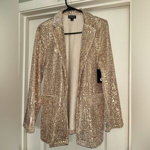 Messing Gold Sequin Women's Blazer
